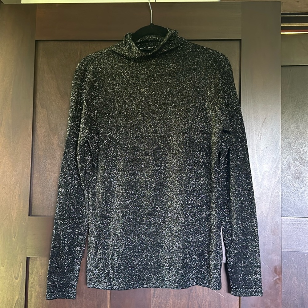 Boston proper black glittery turtle neck